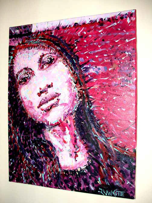 Painting: created on canvas, inspiration from Chuck Close
