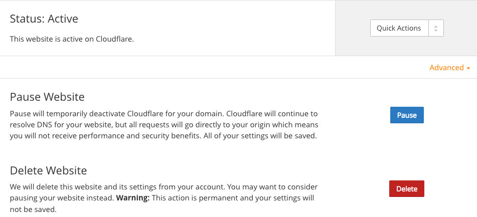 disable-cloudflare-CDN-website